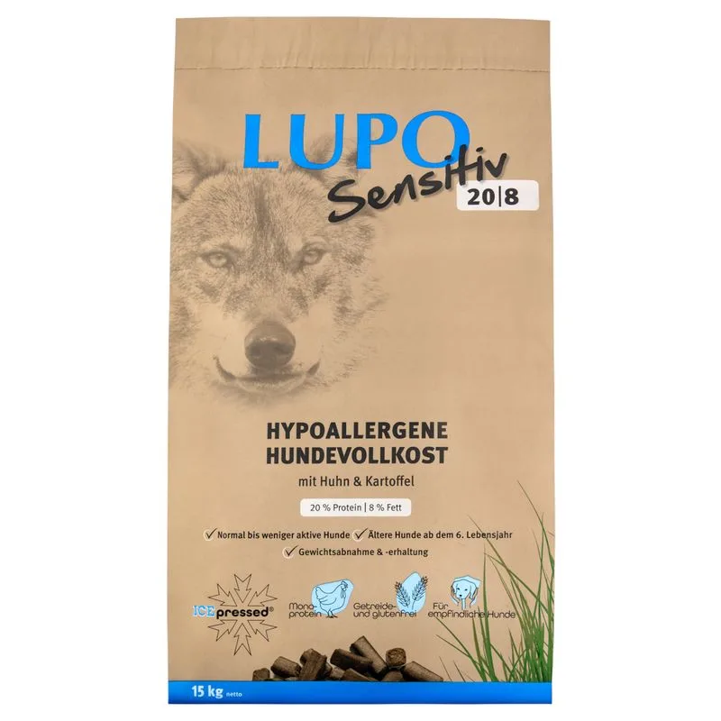 Multipack risparmio! 2 x 15 kg Lupo Sensitiv (Sensitiv 20/8)