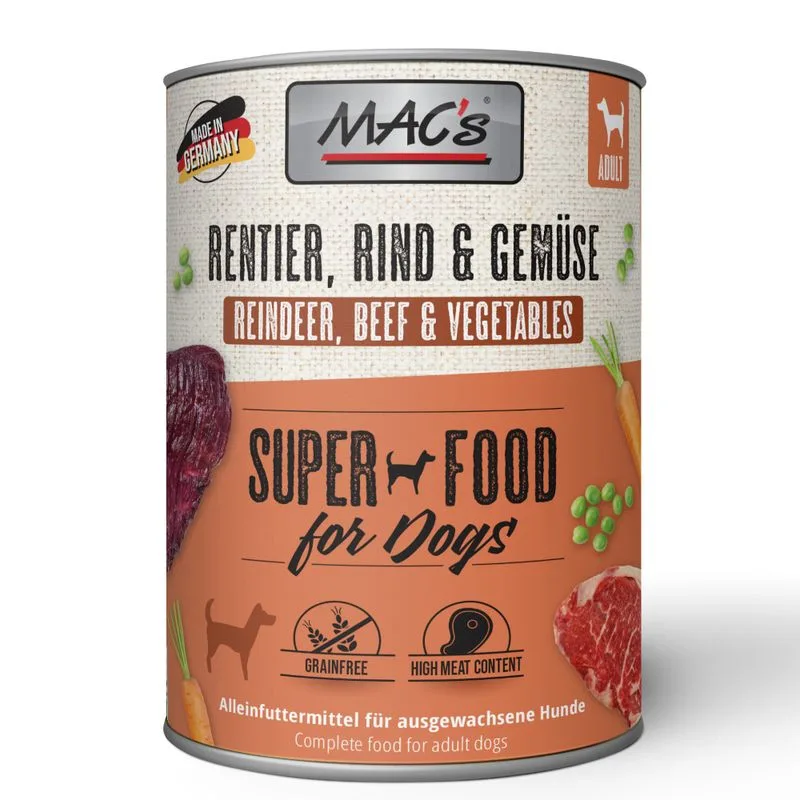 MAC's Adult 6 x 800 g Umido per cane (Renna & Verdure)