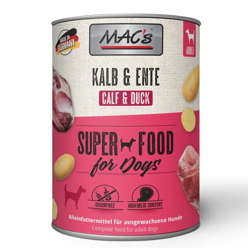 MAC's Adult 6 x 800 g Umido per cane (Vitello & Anatra)