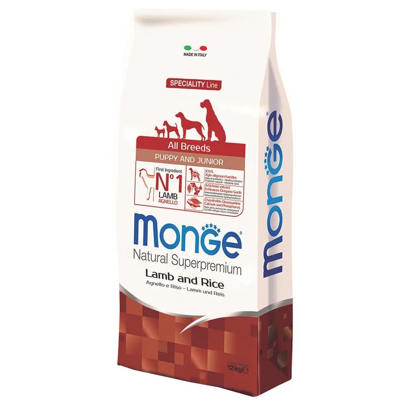 Monge All Breeds Puppy Junior Agnello & Riso Superpremium