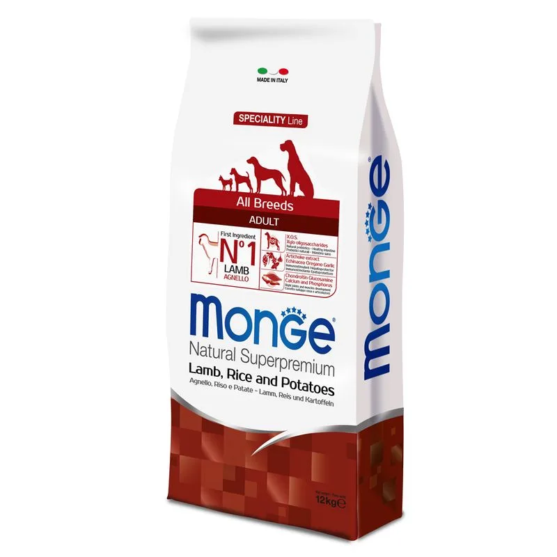 Monge Superpremium All Breeds Adult Agnello, Riso & Patate Crocchette cane