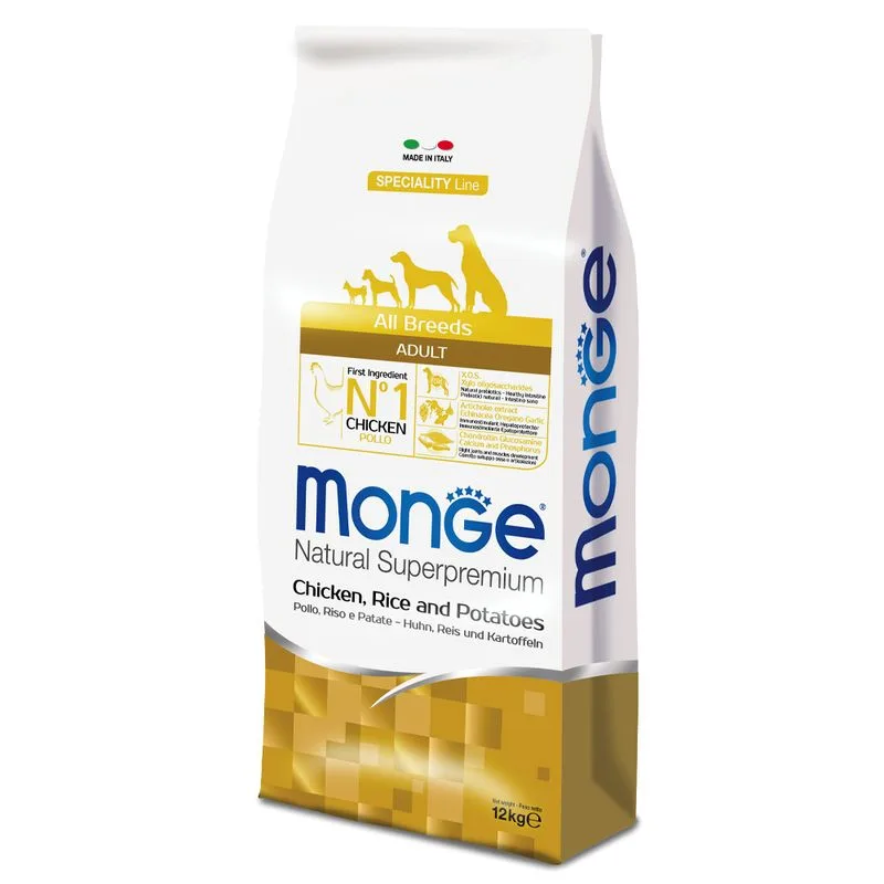 Monge Superpremium All Breeds Adult Pollo, Riso & Patate (Set %: 2 x 12 kg)