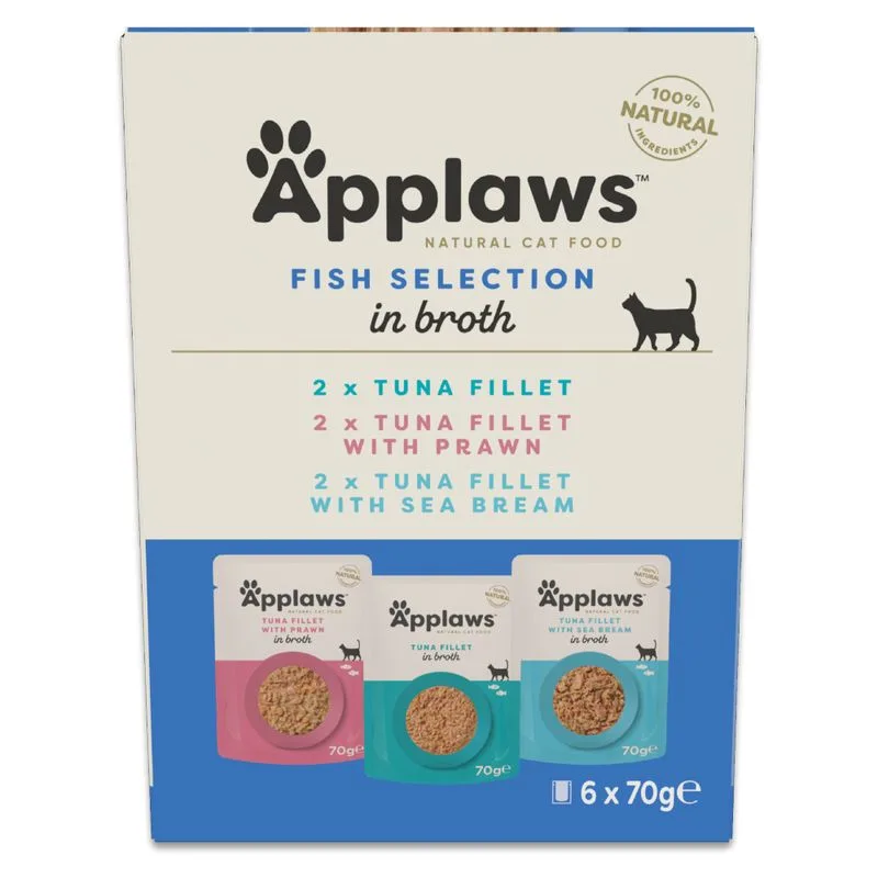 Set prova! Applaws Buste in Brodo 6 x 70 g (Mix di tonno (3 varietà))