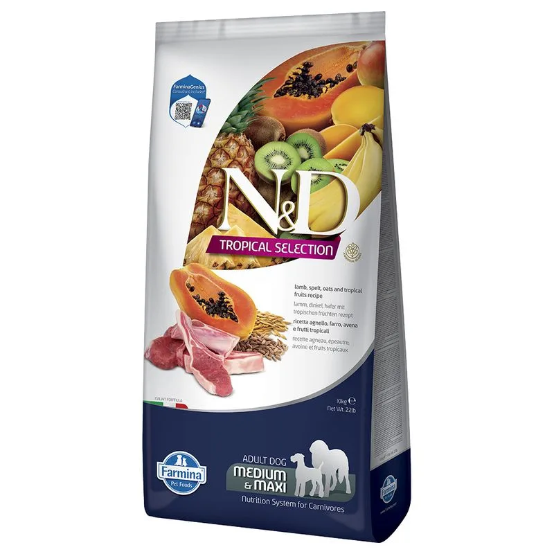 Farmina N&D Tropical Selection Adult Medium/Maxi Agnello Crocchette cane (Set %: 2 x 10 kg)