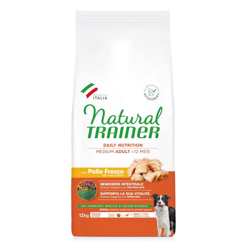 Multipack risparmio! 2 x 12 kg Natural Trainer Medium & Maxi (Medium Adult Pollo)