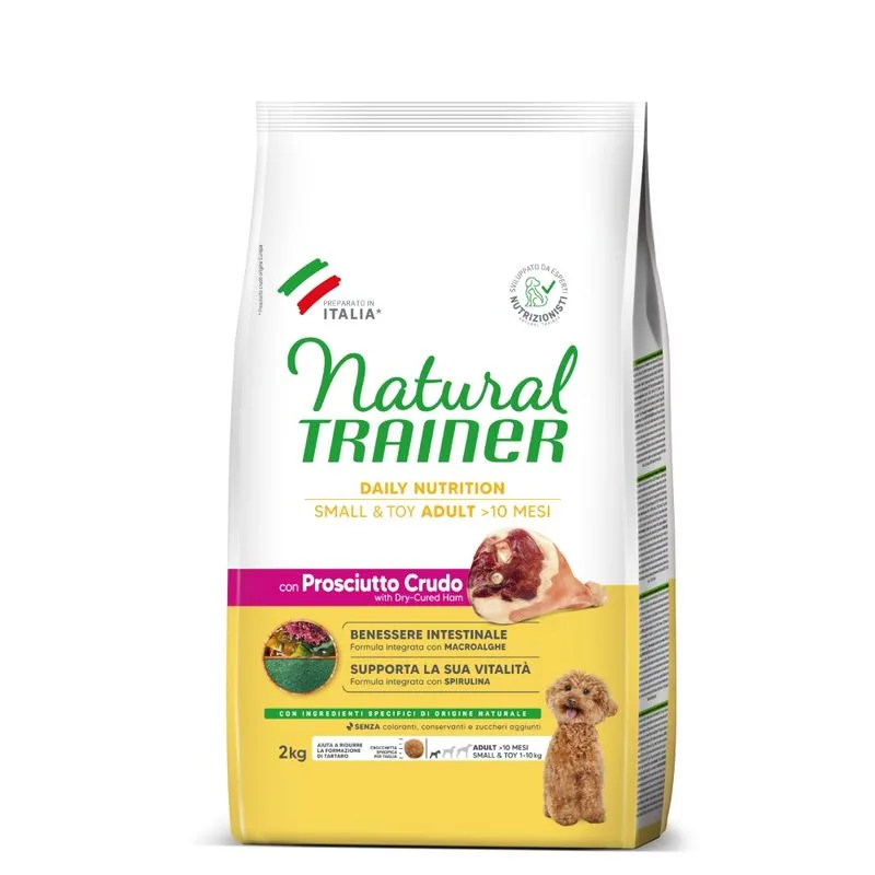 Multipack risparmio! 2 x 7 kg / 3 x 2 kg Natural Trainer Small & Toy (3 x 2 kg Adult Prosciutto crudo)