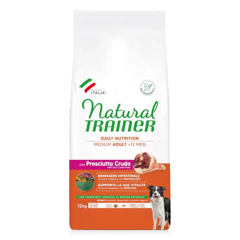 Natural Trainer Adult Medium con Prosciutto crudo (Set %: 2 x 12 kg)