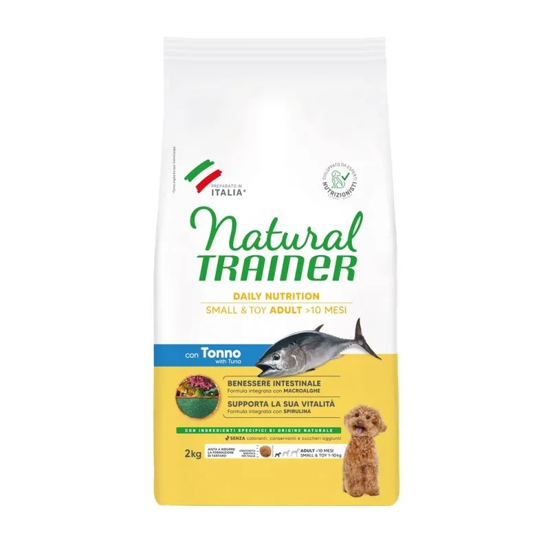 Natural Trainer Adult Small & Toy con Tonno Crocchette cane (Set %: 3 x 2 kg)