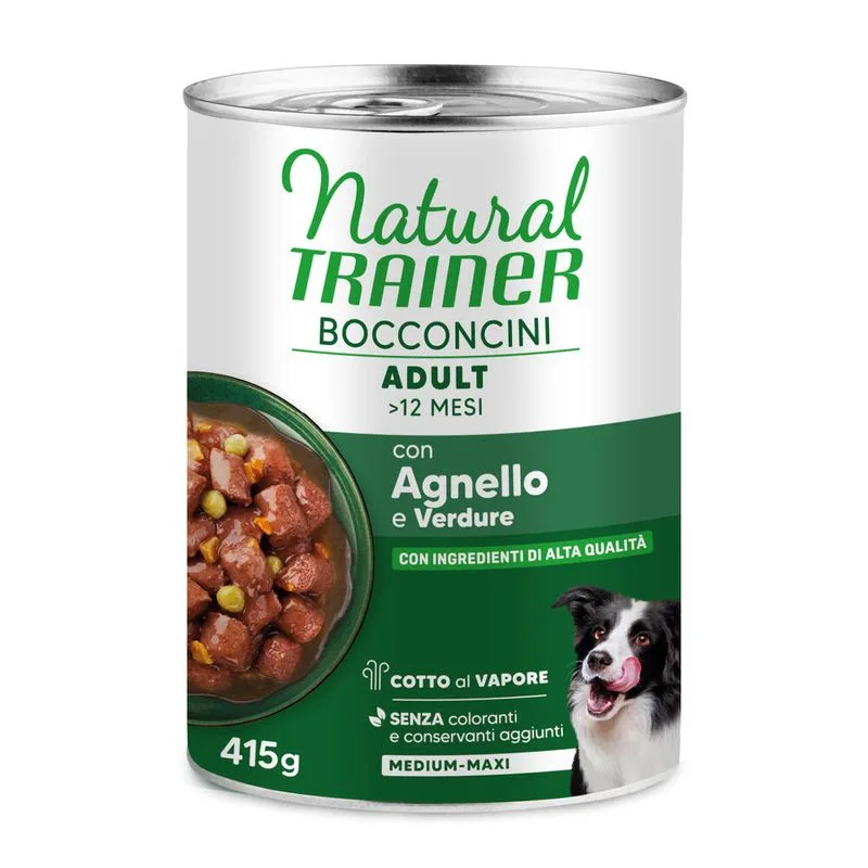 Natural Trainer Bocconcini Adult Medium & Maxi 415 g (Agnello)