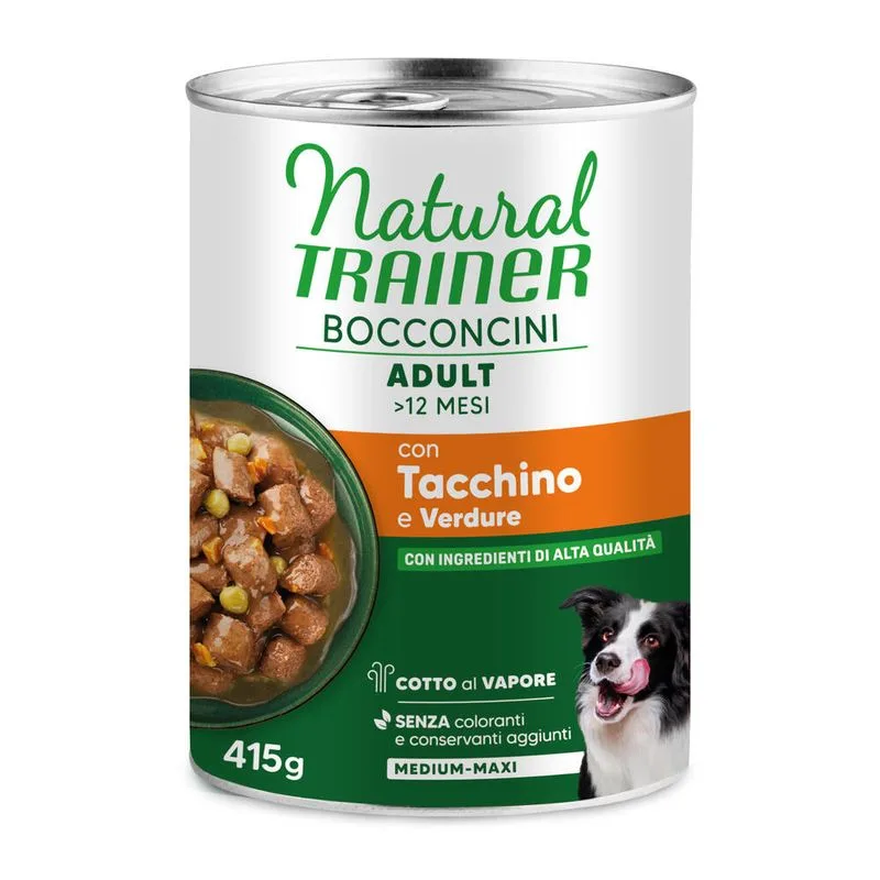 Natural Trainer Bocconcini Adult Medium & Maxi 415 g (Tacchino)