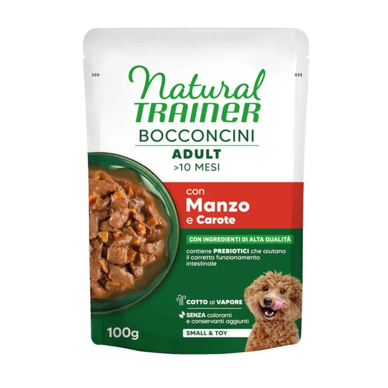Natural Trainer Bocconcini Adult Small & Toy in Salsa (100 g Manzo)