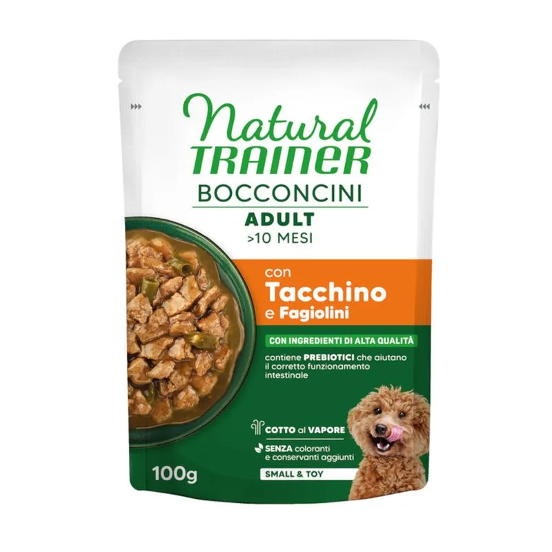 Natural Trainer Bocconcini Adult Small & Toy in Salsa (100 g Tacchino)