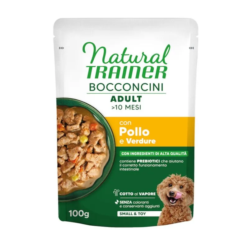 Natural Trainer Bocconcini Adult Small & Toy in Salsa (Set %: 24 x 100 g Pollo)