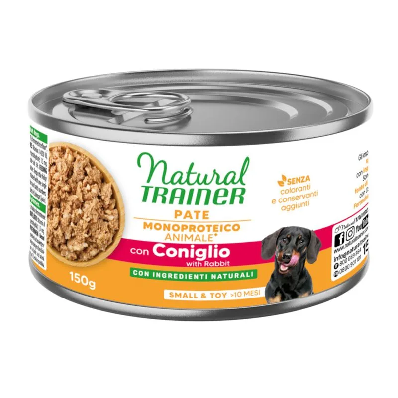 Natural Trainer Pate Monoproteico Small & Toy Adult (Set %: 24 x 150 g Coniglio)