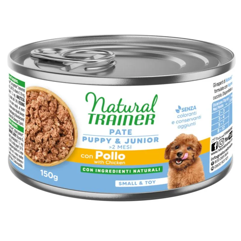 Natural Trainer Pate Small & Toy Puppy & Junior con Pollo (Set %: 24 x 150 g)