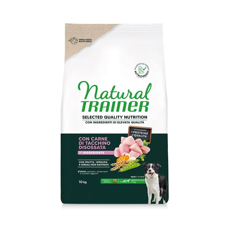 Natural Trainer Selected Quality Nutrition Adult Medium & Maxi Tacchino (Set %: 2 x 10 kg)