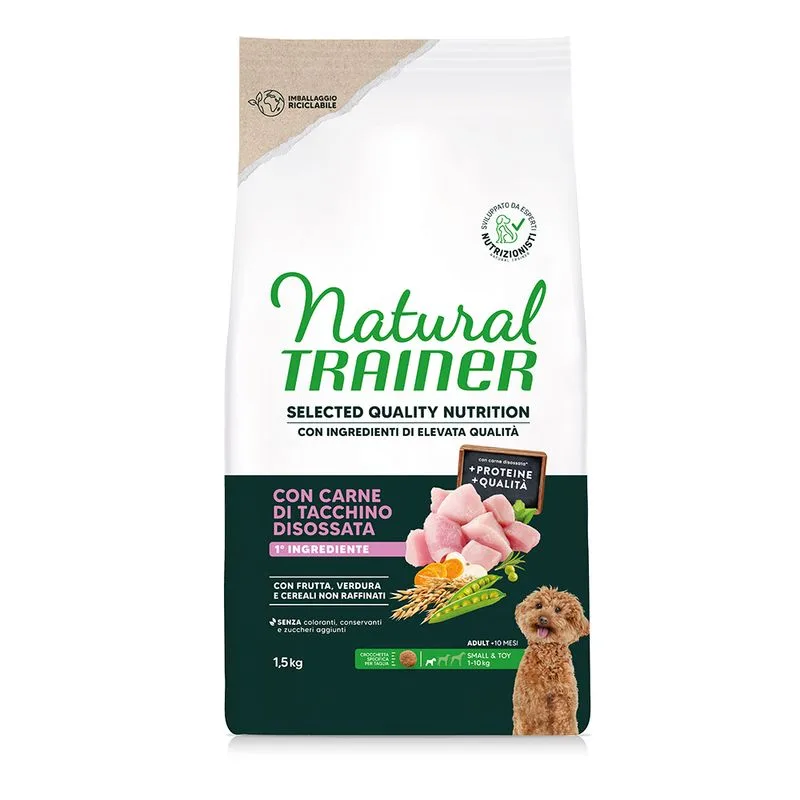 Natural Trainer Selected Quality Nutrition Adult Small & Toy Tacchino (Set %: 2 x 1,5 kg)