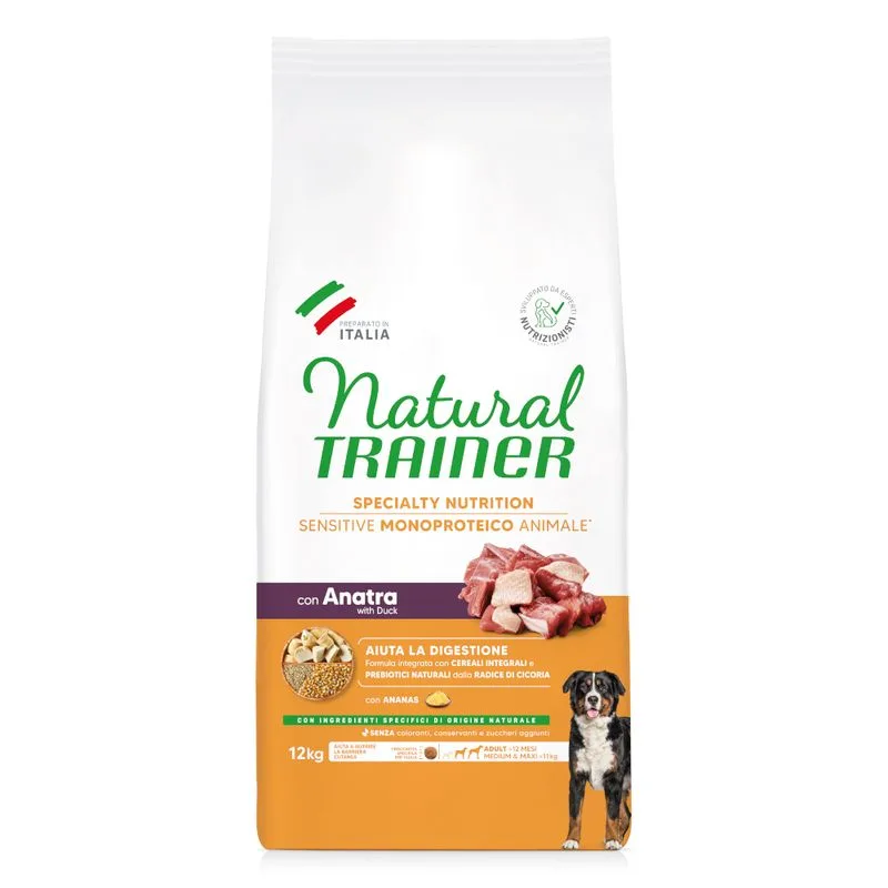 Natural Trainer Sensitive Adult Medium & Maxi con Anatra (Set %: 2 x 12 kg)