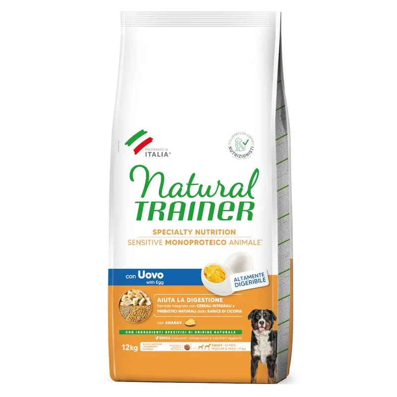 Natural Trainer Sensitive Adult Medium & Maxi con Uovo (Set %: 2 x 12 kg)