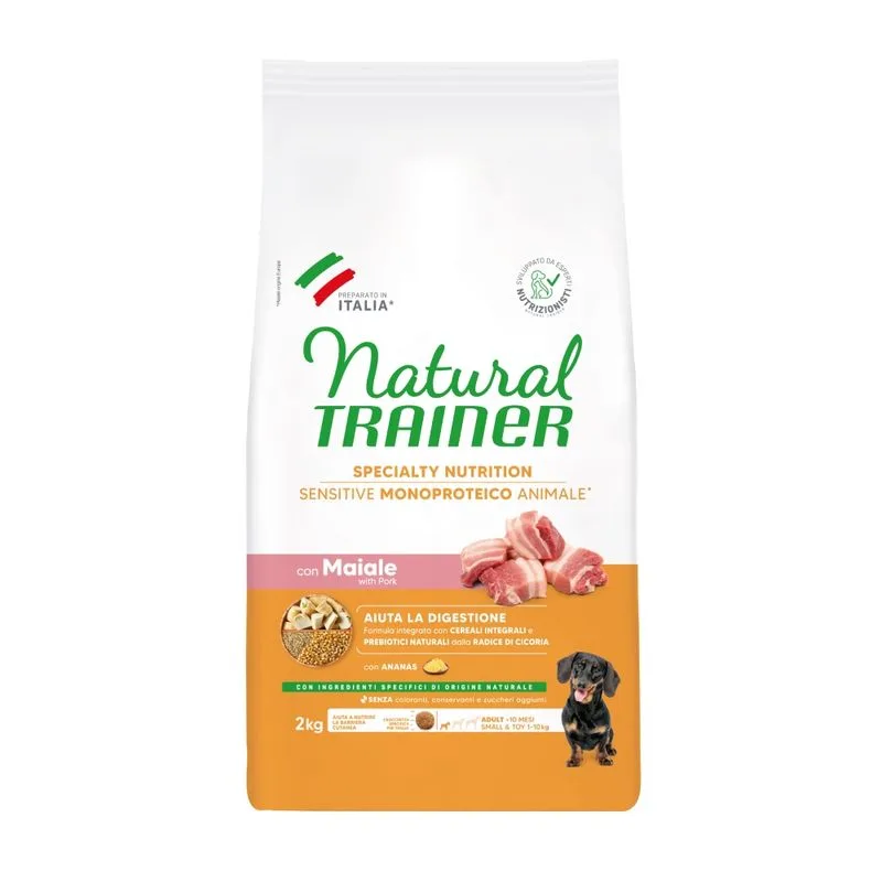 Natural Trainer Sensitive Adult Small & Toy con Maiale (Set %: 3 x 2 kg)