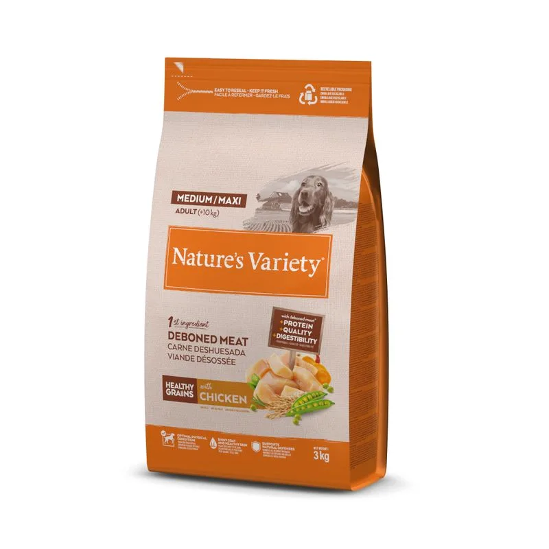 Nature's Variety Healthy Grains Adult Medium/Maxi Pollo Crocchette cane (3 kg**)