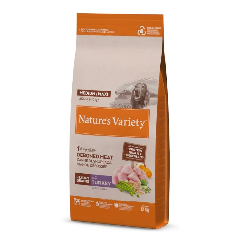 Nature's Variety Healthy Grains Adult Medium/Maxi Tacchino Crocchette cane (Set %: 2 x 12 kg)