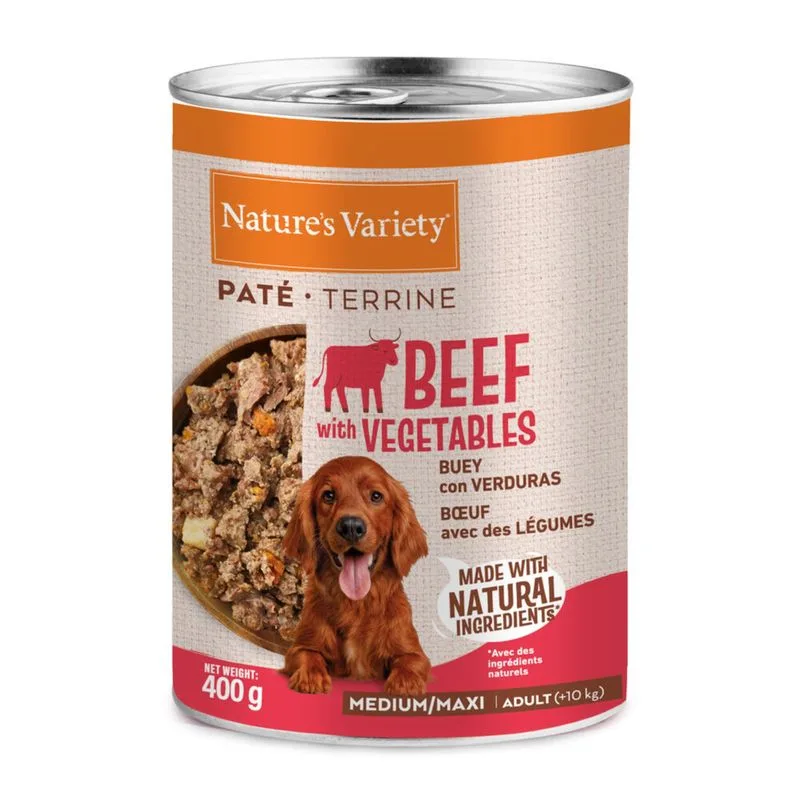 Nature's Variety Paté Medium/Maxi Adult (Set %: 12 x 400, g Manzo)