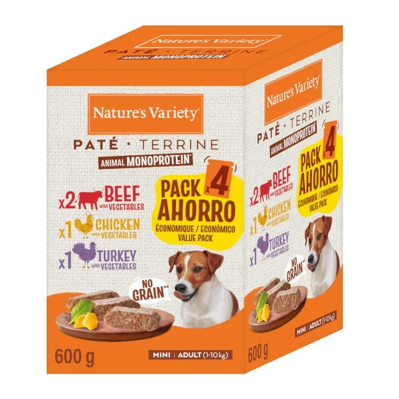 Nature's Variety Paté No Grain Adult Mini Pacco misto 4 x 150 g per cani