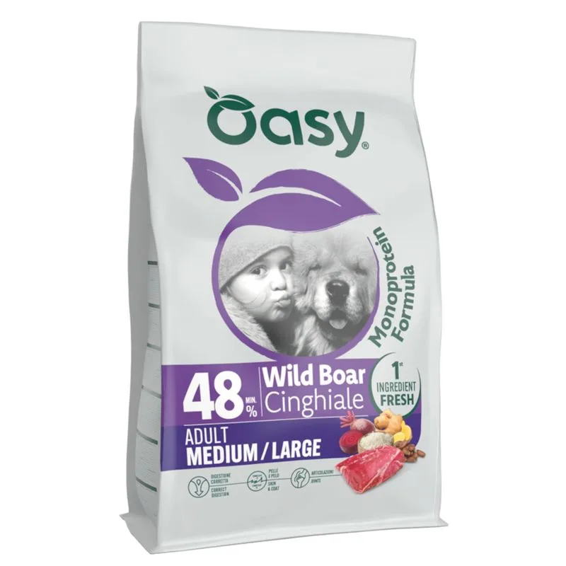 Oasy Adult Medium/Large Cinghiale (Set %: 2 x 10 kg)