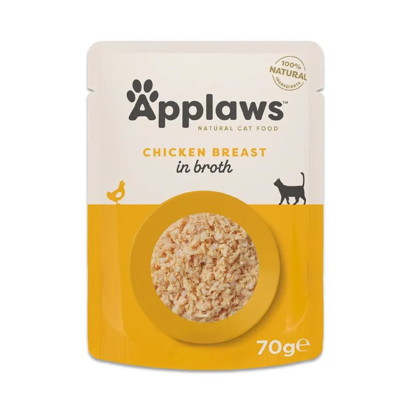 Set prova! Applaws Cat Natural in Brodo 48 x 70 g (Petto di Pollo)