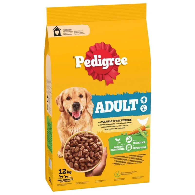 Pedigree Adult Pollame e verdure Crocchette per cane (Set %: 2 x 12 kg)