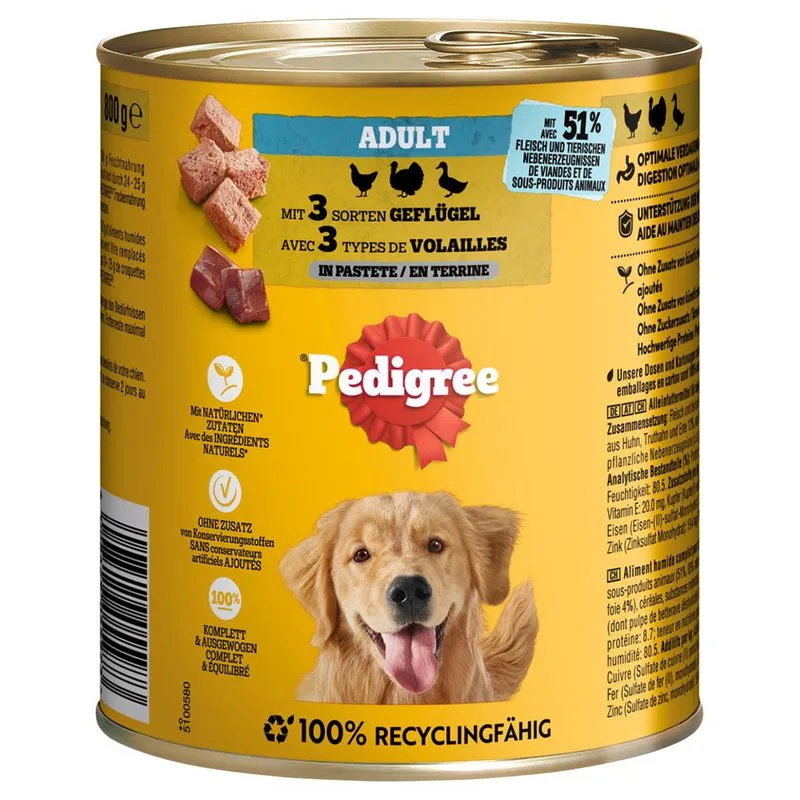 Pedigree Classic 12 x 800 g (Pollame in paté)