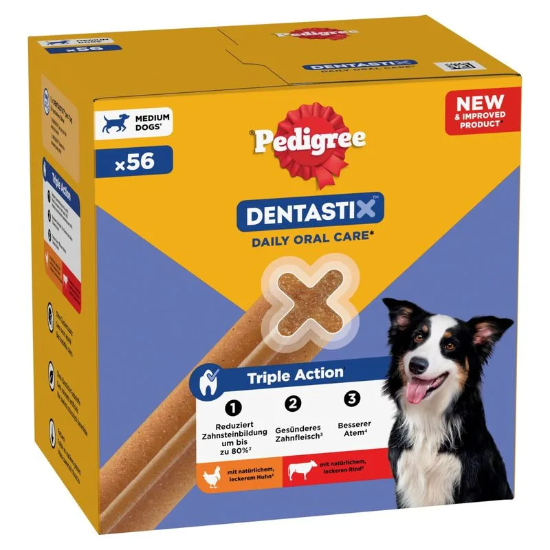 Pedigree Dentastix Snack per cani di tg media (10-25 kg) (Set %: 3 x 56 pz (168 pz))