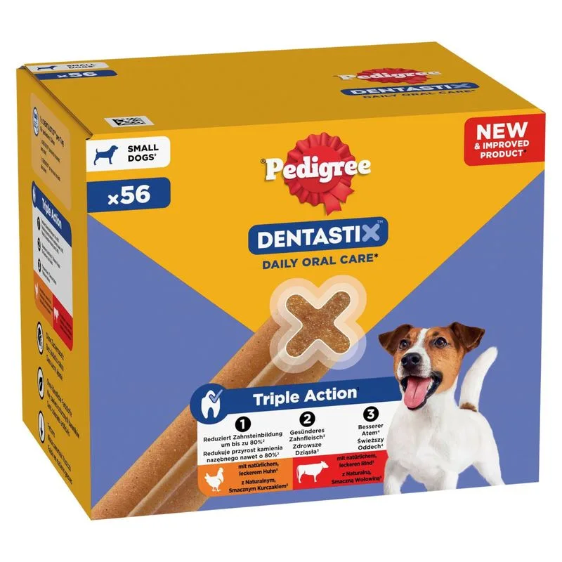 Pedigree Dentastix Snack per cani di tg. piccola (5-10 kg) (Set %: 3 x 56 pz (168 pz))