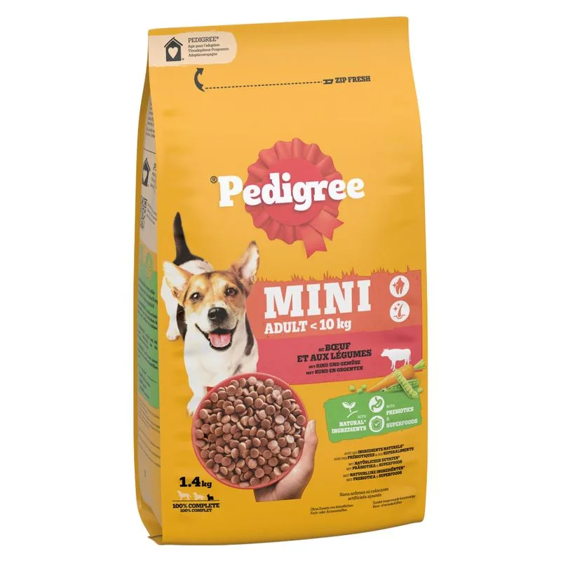Pedigree Mini Adult <10kg con Manzo e Verdure Crocchette per cane (Set %: 6 x 1,4 kg)