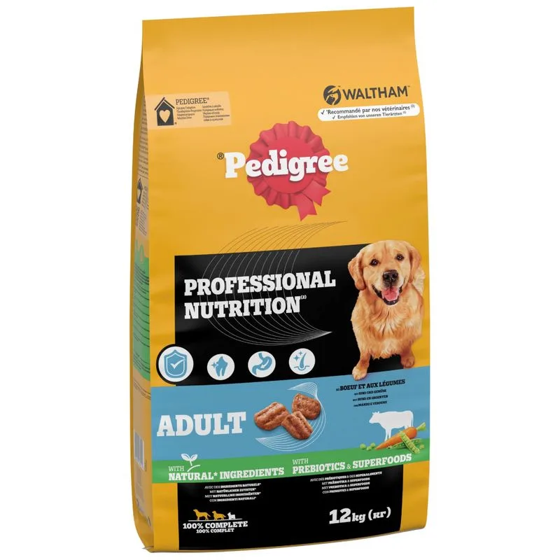Pedigree Professional Nutrition Adult con manzo e verdure Crocchette cane (Set %: 2 x 12 kg)