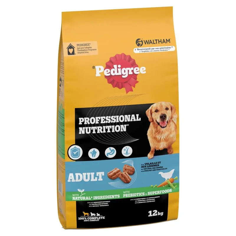 Pedigree Professional Nutrition Adult con pollame e verdure Crocchette cane (Set %: 2 x 12 kg)