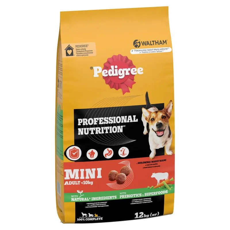 Pedigree Professional Nutrition Mini Adult con Manzo & Verdure (Set %: 2 x 12 kg)