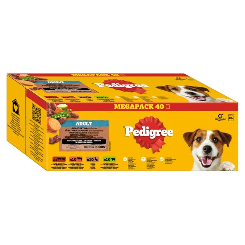 Pedigree in buste 40 x 100 g (Selezione dell'agricoltore con verdure in salsa (4 varianti))