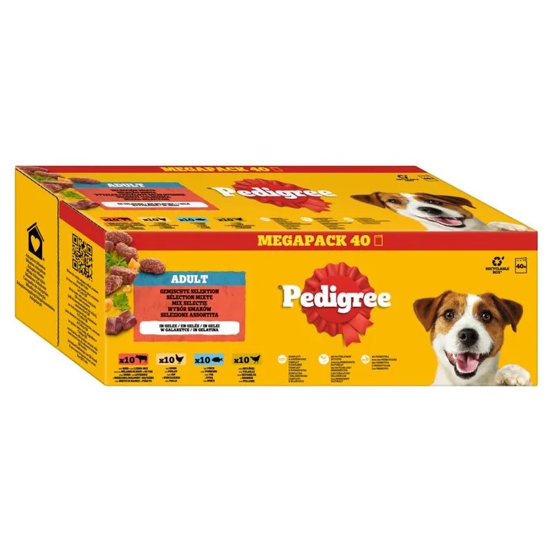 Pedigree in buste 40 x 100 g (Selezione mista in gelatina (4 varianti))