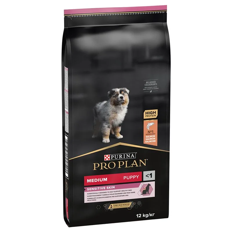 Multipack risparmio! 2 x PURINA PRO PLAN Crocchette per cani (2 x 12 kg Medium Puppy Sensitive Skin Salmone & Riso)