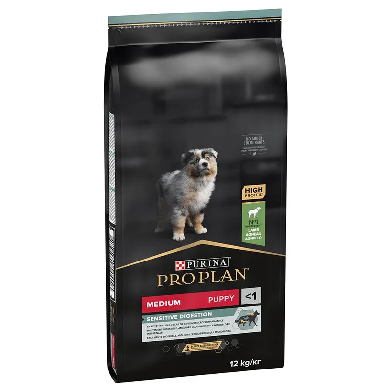 PURINA PRO PLAN Medium Puppy Sensitive Digestion Agnello & Riso Crocchette per cane (Set %: 2 x 12 kg)