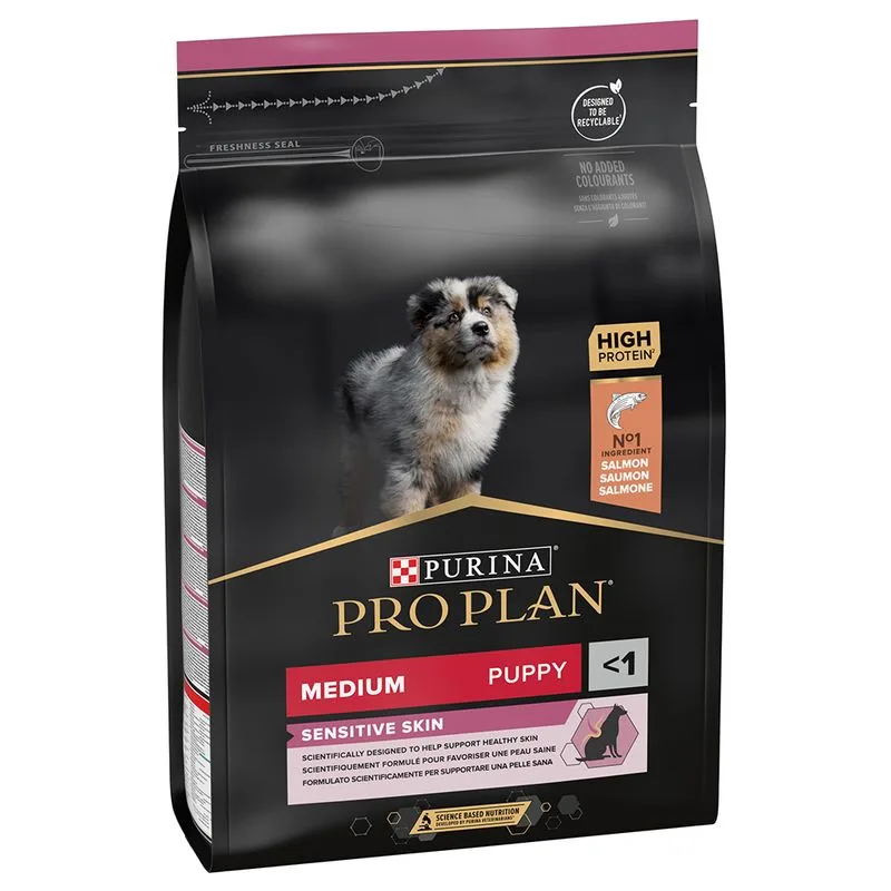 PURINA PRO PLAN Medium Puppy Sensitive Skin Crocchette per cane (Set %: 2 x 3 kg)