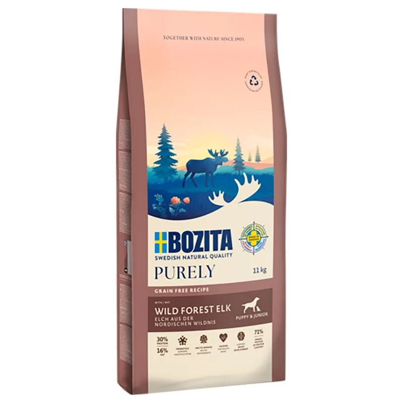 Bozita Dog Purely Grain Free Alce Puppy & Junior Crocchette per cane (Set %: 2 x 11 kg)