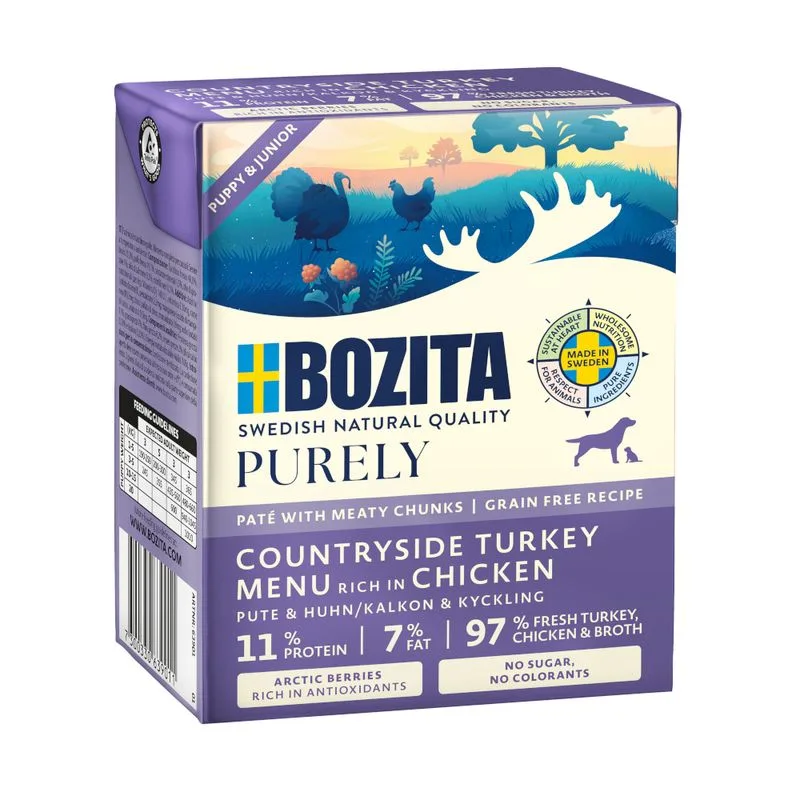 Bozita Purely Paté 24 x 370 g (Puppy & Junior Tacchino)
