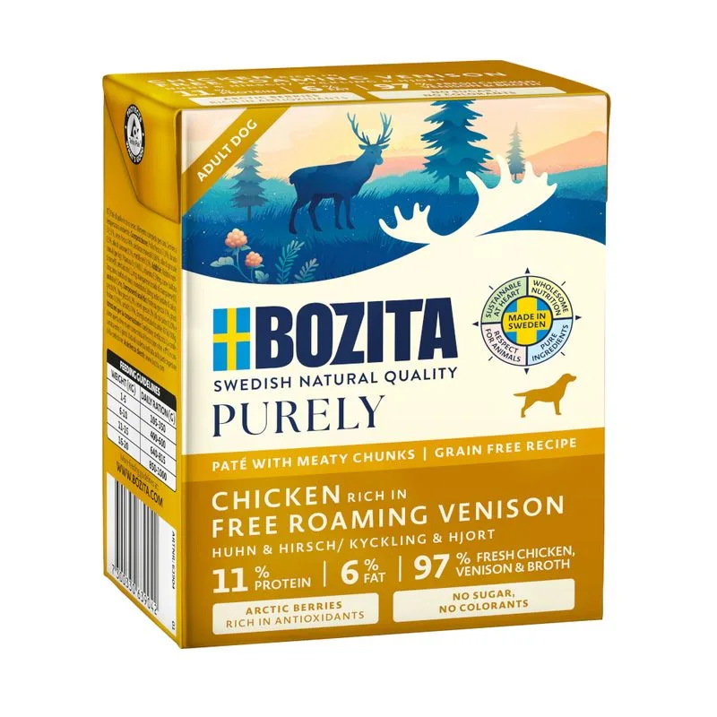 Bozita Purely Paté 24 x 370 g (con Cervo)