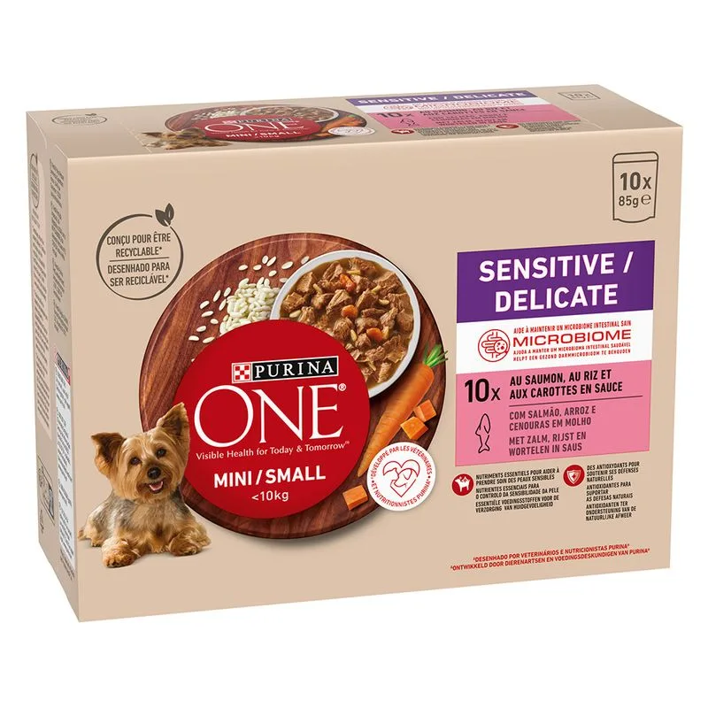 PURINA ONE Mini Sensitive-Delicate Salmone Umido per cane (Set %: 20 x 85 g)
