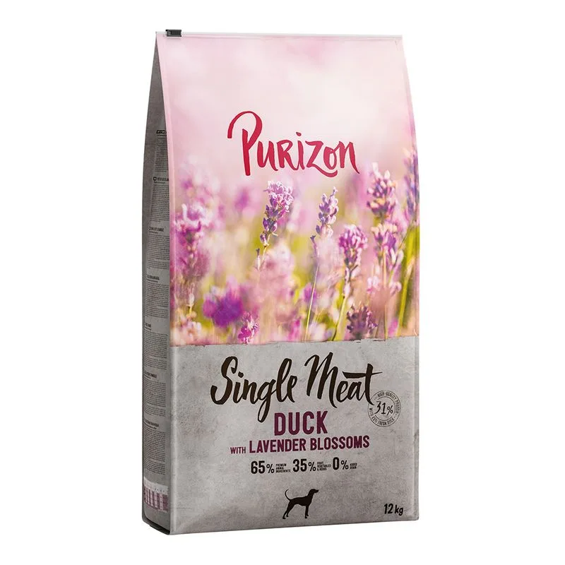 Purizon Single Meat Adult Anatra con mela e fiori di lavanda per cane (Set %: 2 x 12 kg)