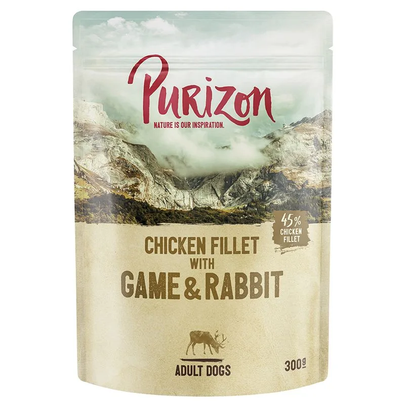 Purizon Adult 24 x 300 g (Filetto di pollo con Selvaggina, Coniglio con Zucca e Mirtilli rossi)