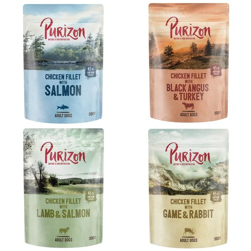 Purizon Adult 6 x 300 g (Mix: Black Angus con Tacchino, Agnello con Salmone, Selvaggina con Coniglio, Salmone)